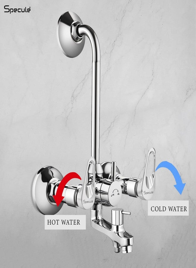 Specule Opel Series Brass, 3-in-1 bathroom Mixer | With Overhead Shower Head Set | Hand Shower Set With 1.5 Meter Hand Shower Pipe | Bathroom Shower Set | Wall Mixer (Chrome) (Complete Set) - Image 3